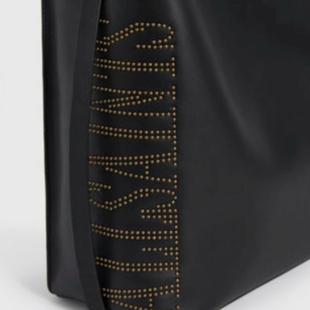All Saints Nina Studded North-South Leather Tote Bag * Rare!* - Picture 2 of 16